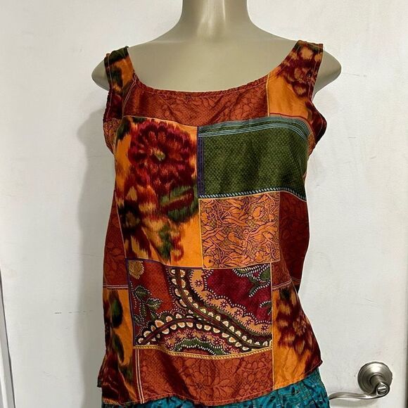 New York Studio Womens Small Multicolor Tank Top Sleeveless Bohemian Casual - Picture 4 of 10